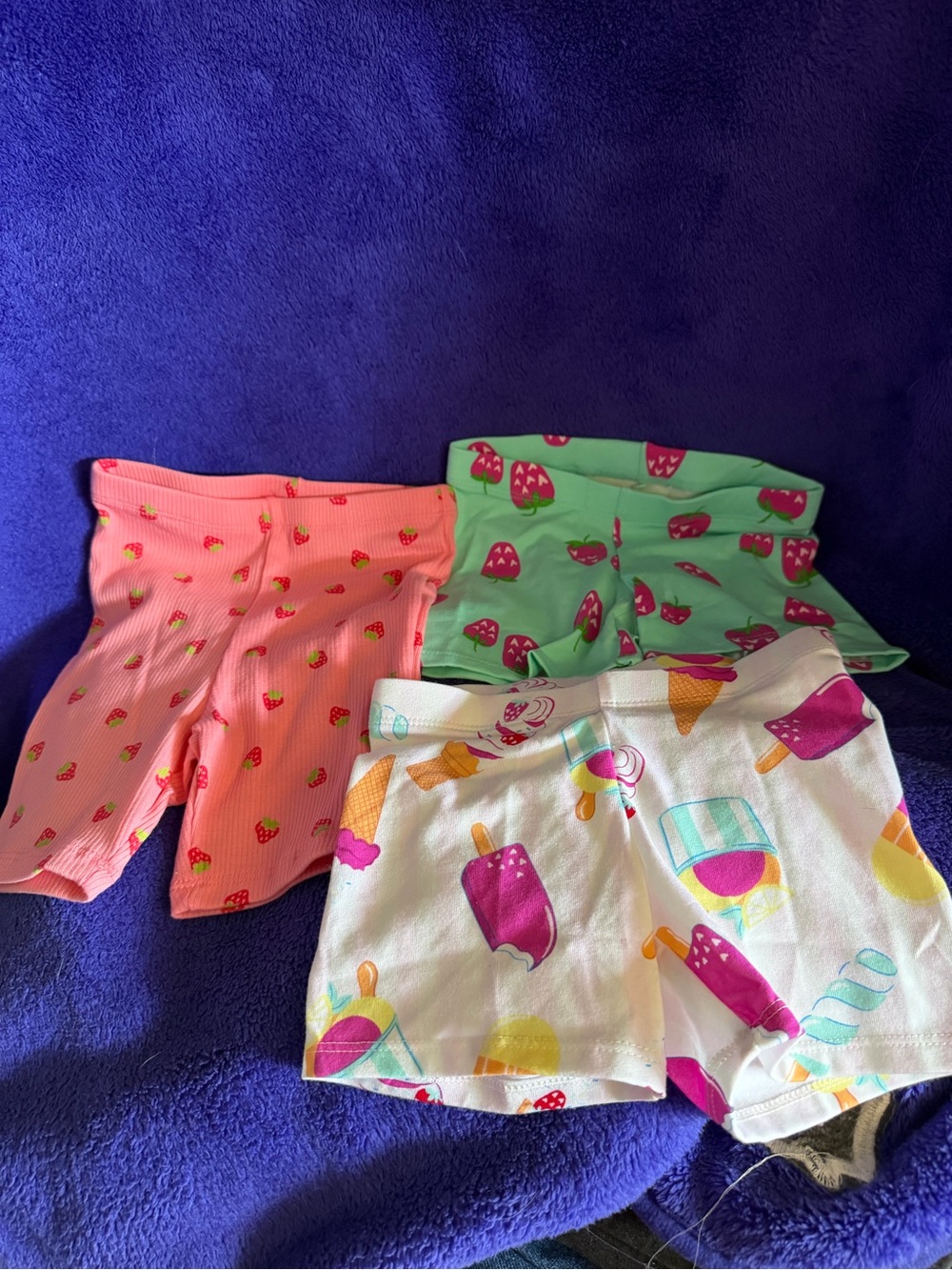 Members Mark Girls' 3-Pack Printed Knit Shorts - Pink, Green & White